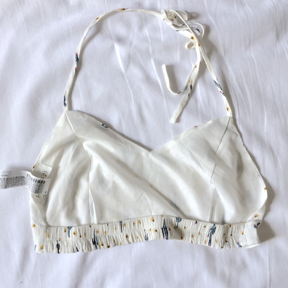 Cactus print festival halter crop top open back - Picture 5 of 7